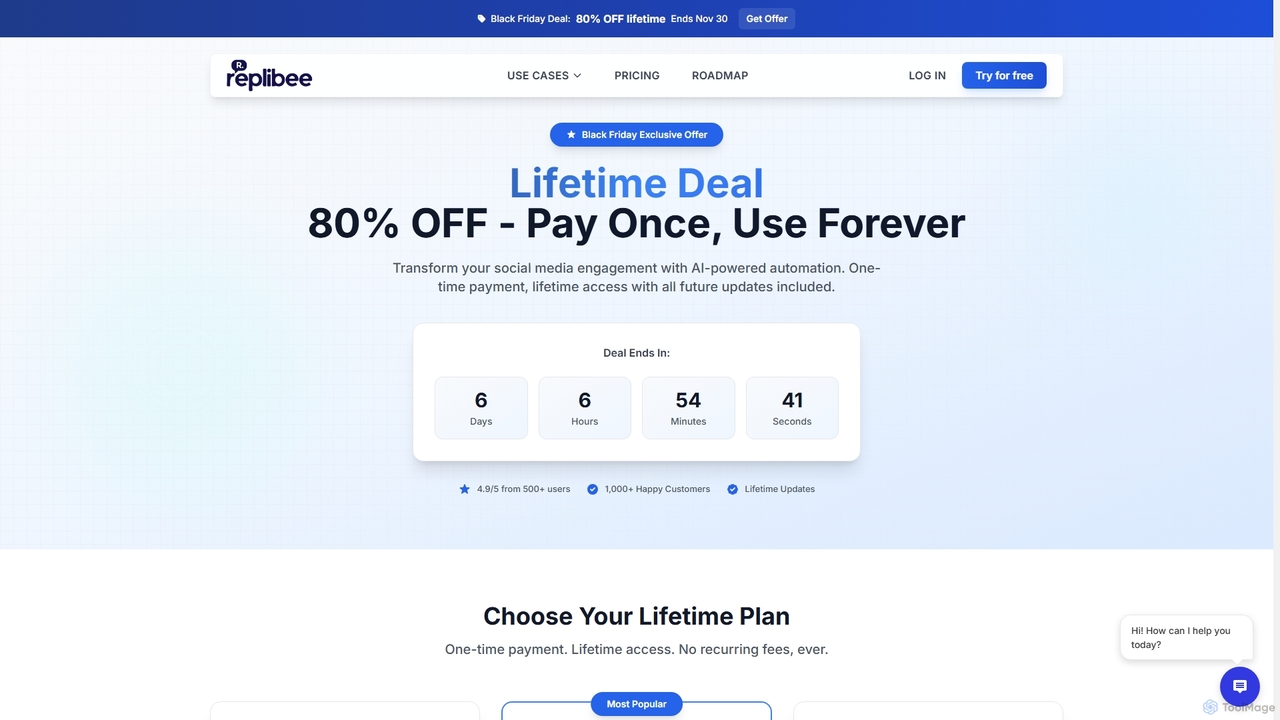 Black Friday Lifetime Deal - 80% OFF - RepliBee for RepliBee