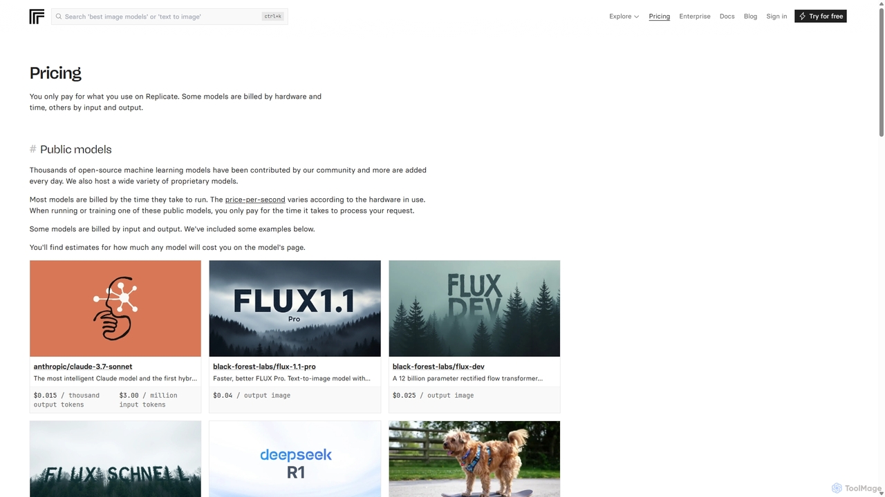 Pricing – Replicate for Replicate