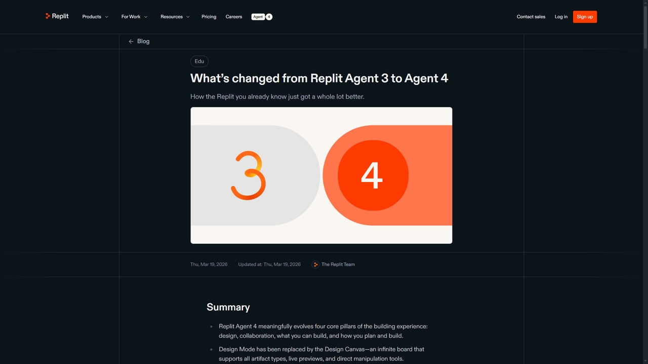Replit — What’s changed from Replit Agent 3 to Agent 4 for Replit