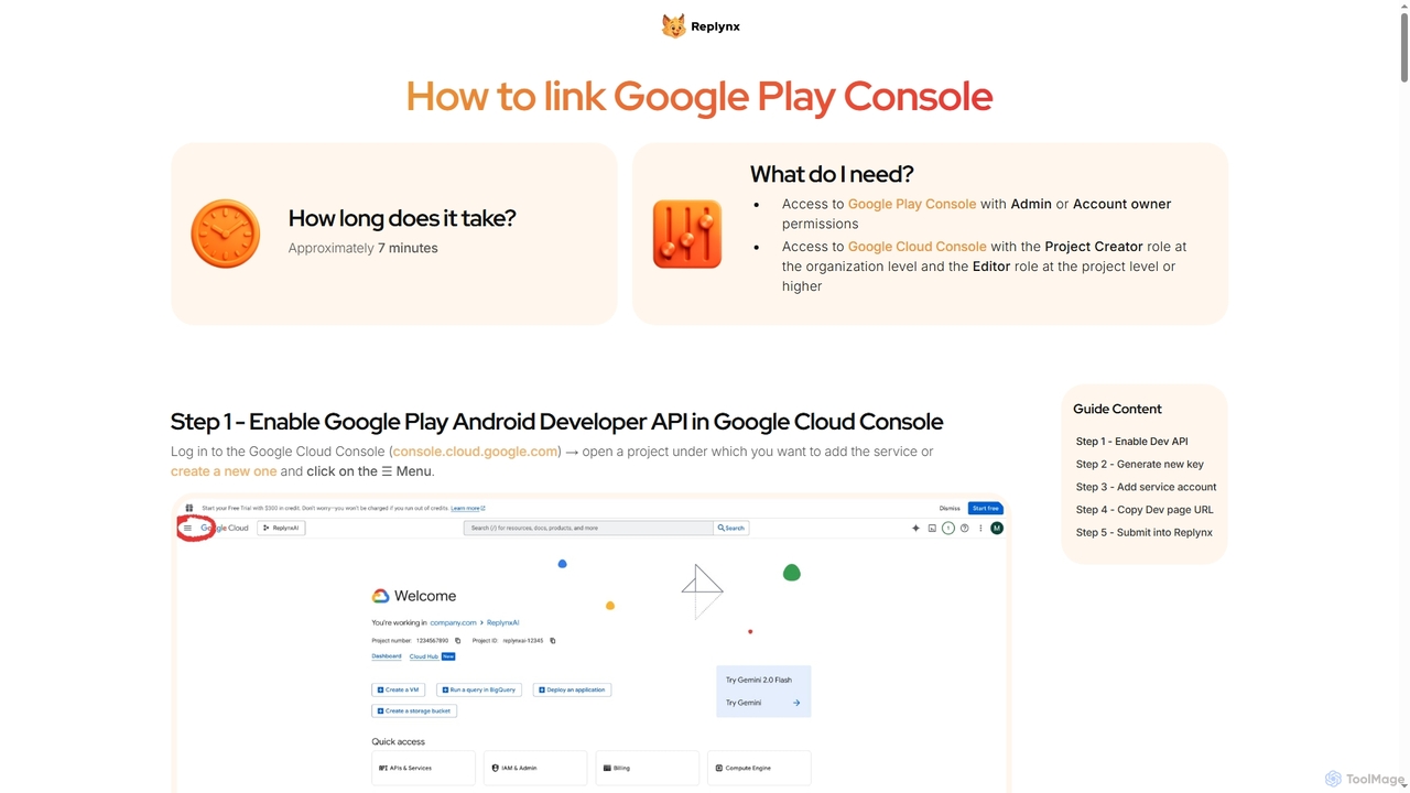 How to link Google Console for Replynx