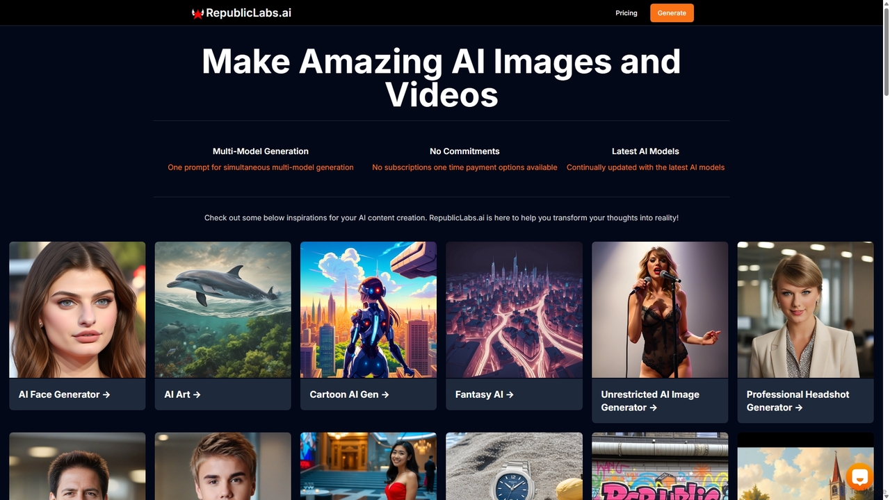 RepublicLabs.ai | Generate images and videos from AI Generative models for RepublicLabs.ai