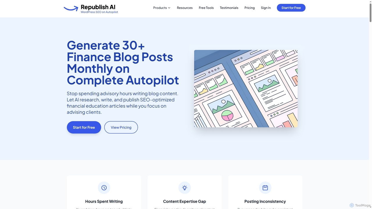 Finance Blog Automation - 30+ Posts Monthly | RepublishAI for RepublishAI
