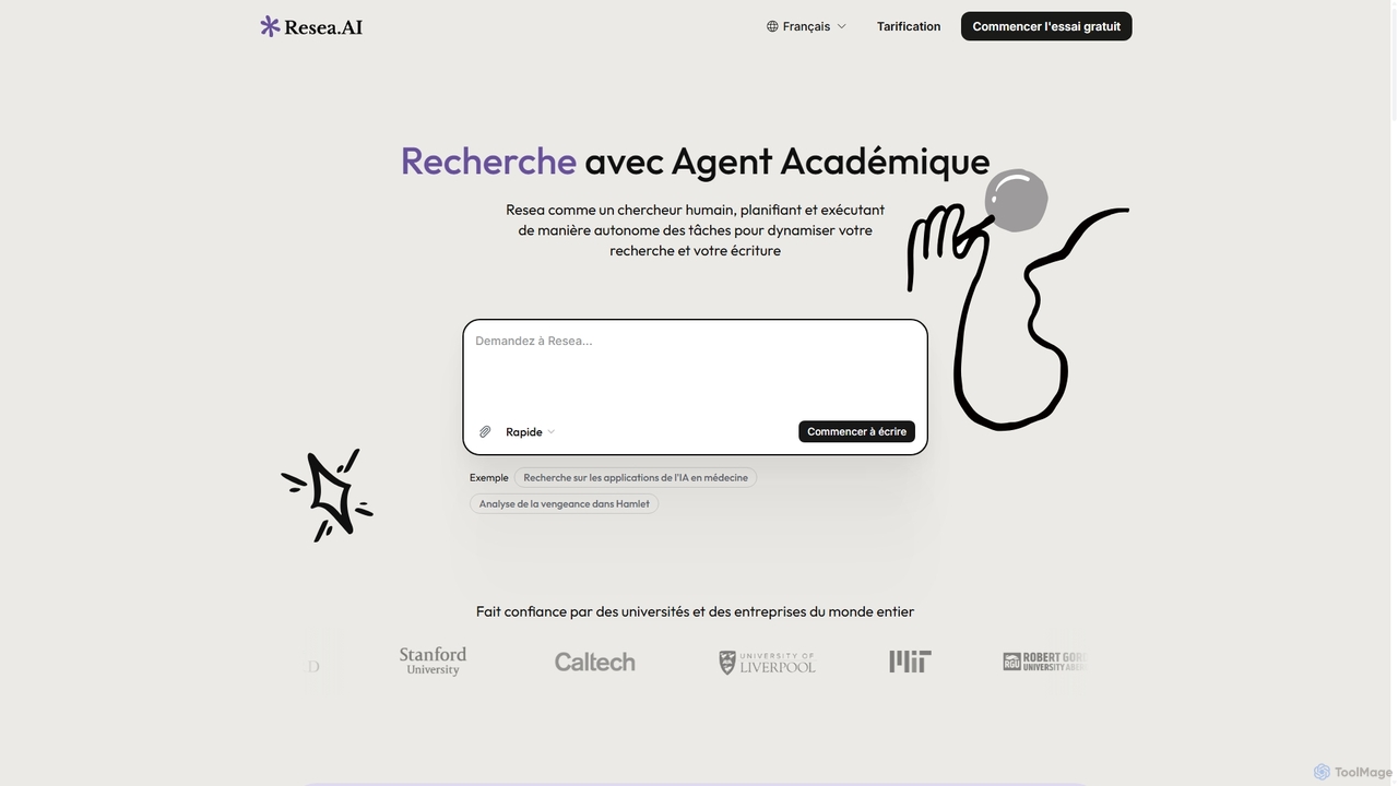 Resea AI : Le premier agent académique au monde for Resea AI