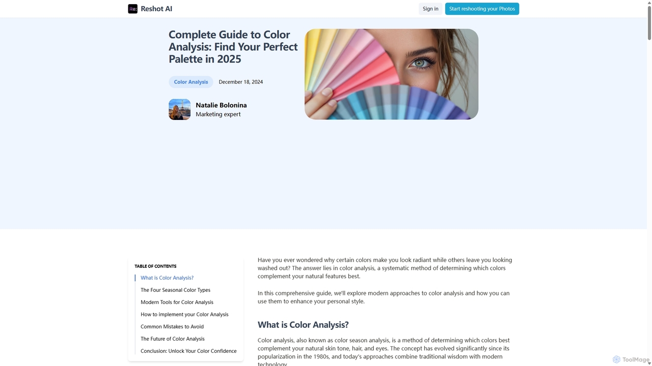 Complete Guide to Color Analysis: Find Your Perfect Palette in 2025 for Reshot AI