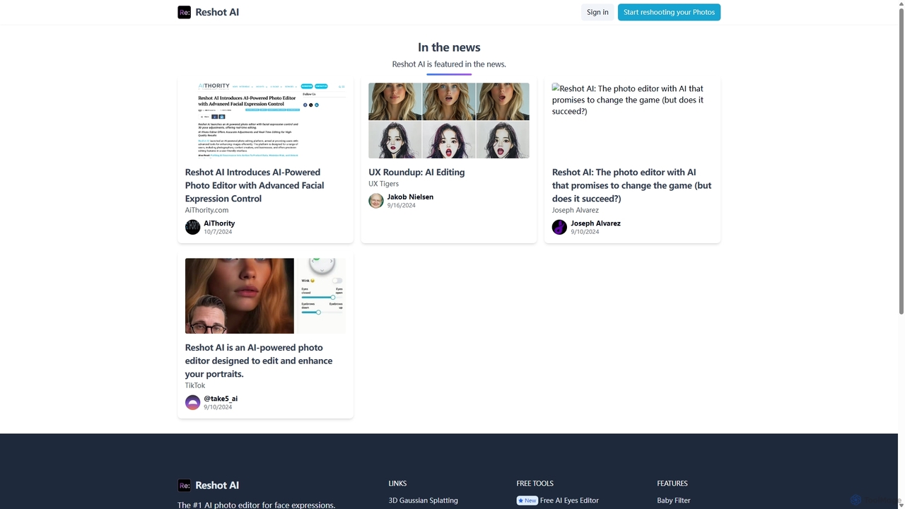 Reshot AI | The best AI photo editor for face expressions for Reshot AI