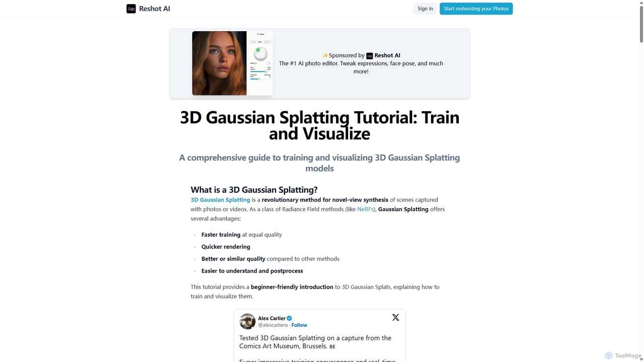 3D Gaussian Splatting Tutorial: A Beginner's Guide to Training and Visualization for Reshot AI