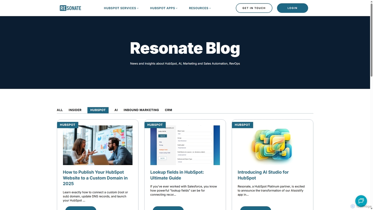 Resonate - Insights | HubSpot for ResonateHQ