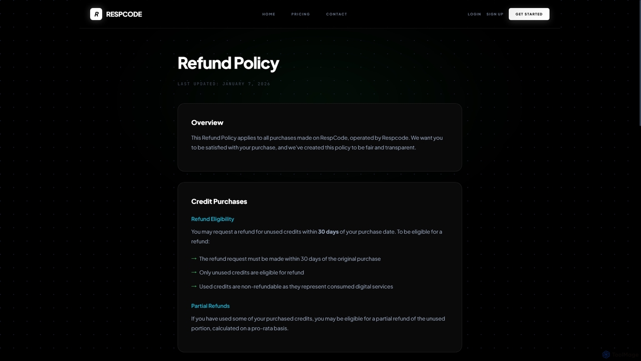 Refund Policy | Multi-Model IDE Kernel for RespCode