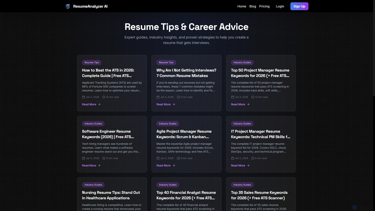 Resume Tips & Career Advice Blog | ResumeAnalyzer AI for ResumeAnalyzer AI