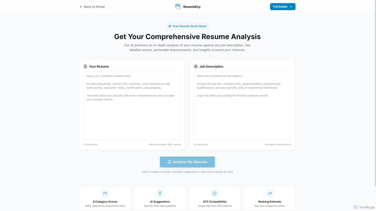 Resume Analysis Demo - ResumeEzy | ResumeEzy for ResumeEzy