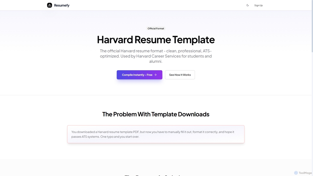 Harvard Resume Template: Instant Compilation (Not Just a PDF Download) | Resumefy.pro for Resumefy