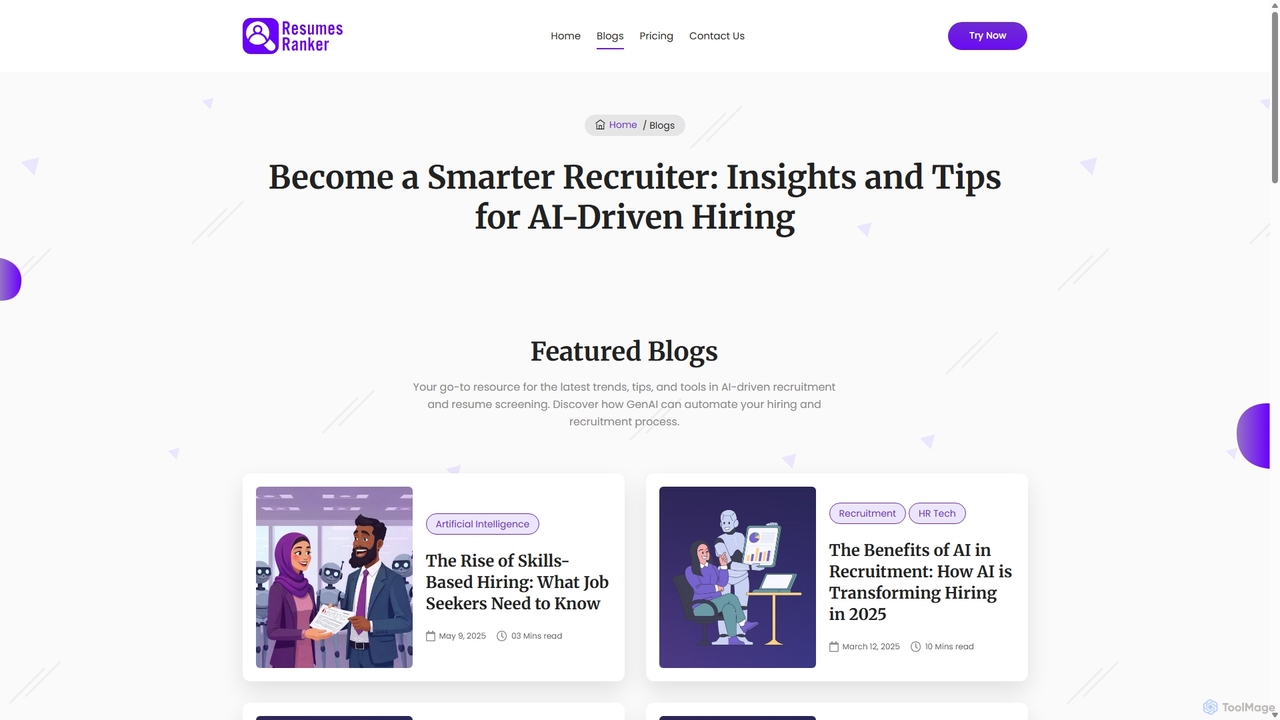 Blogs for Resumes Ranker