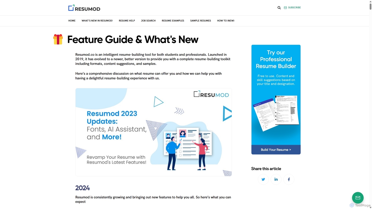 Resumod - Feature Guide & What's New for Resumod