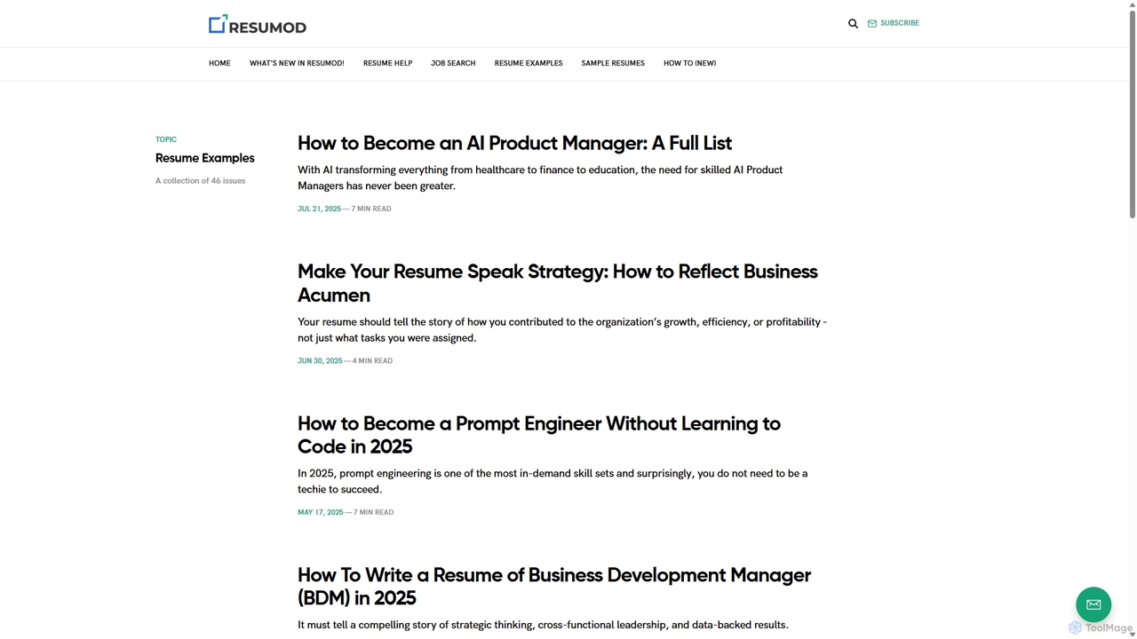 Resume Examples - Resumod Blog for Resumod