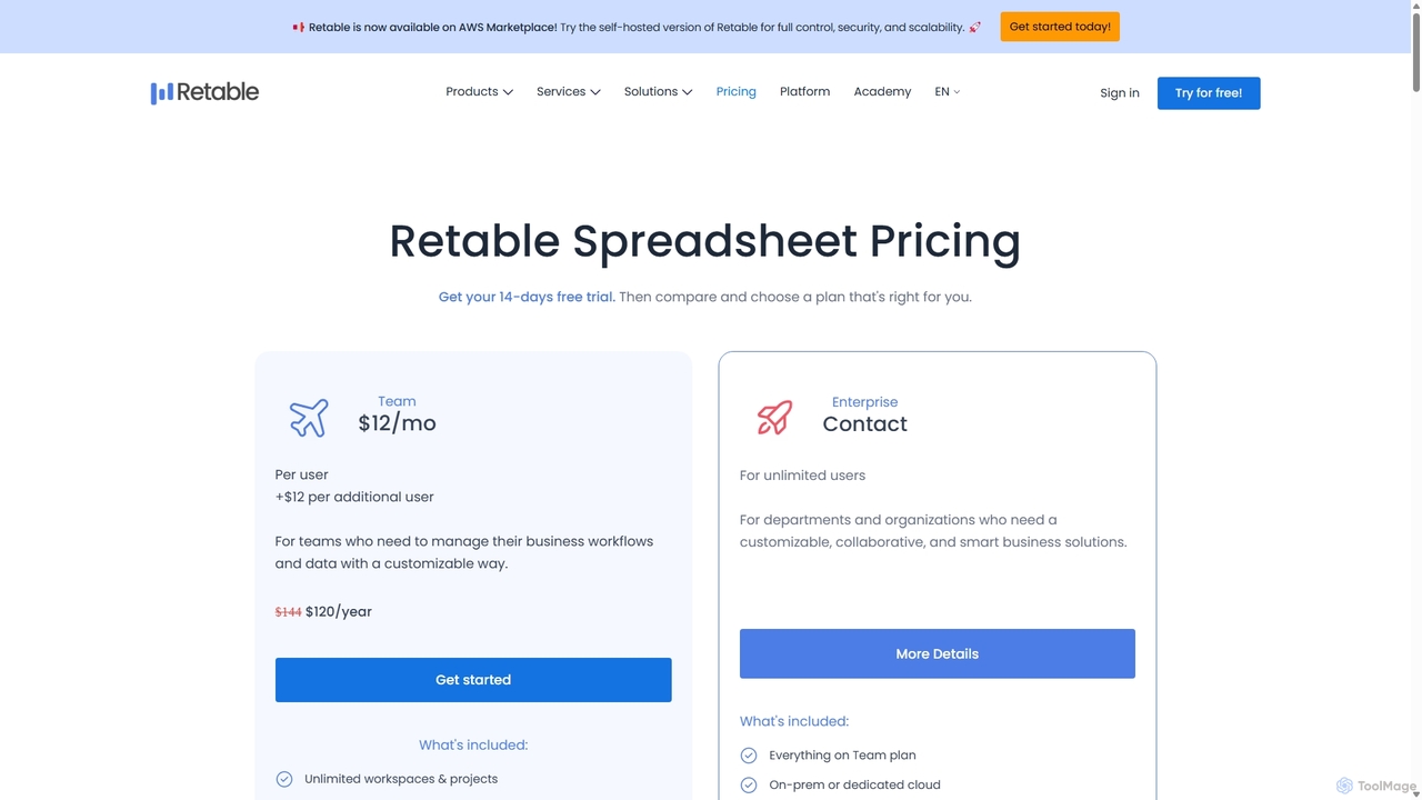 Retable Pricing | Compare Plans, Features & Costs for Retable