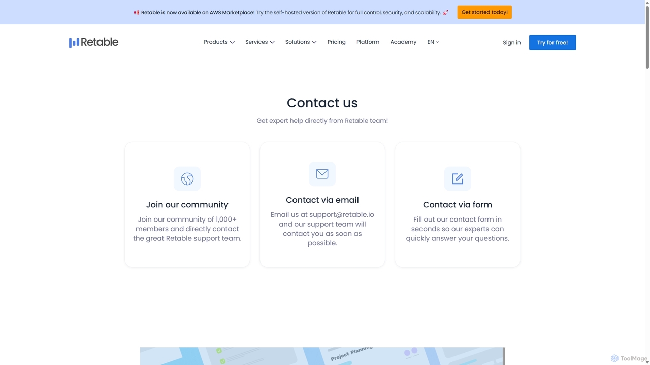 Retable | Contact us to learn more about Retable! for Retable
