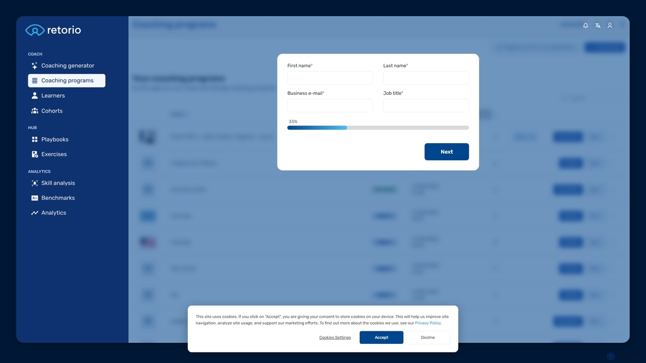 Sign Up Retorio | Prepare Your People for What Really Matters for Retorio