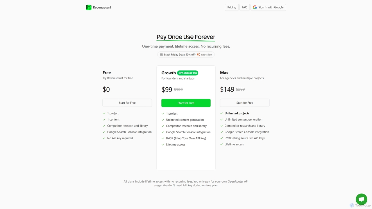 Pricing - Revenuesurf for Revenuesurf