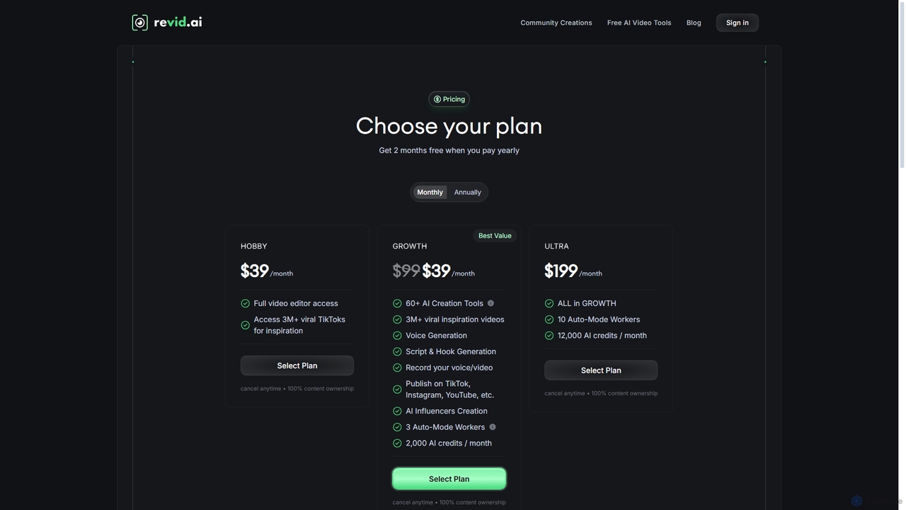 Pricing & Plans - revid.ai for Revid AI