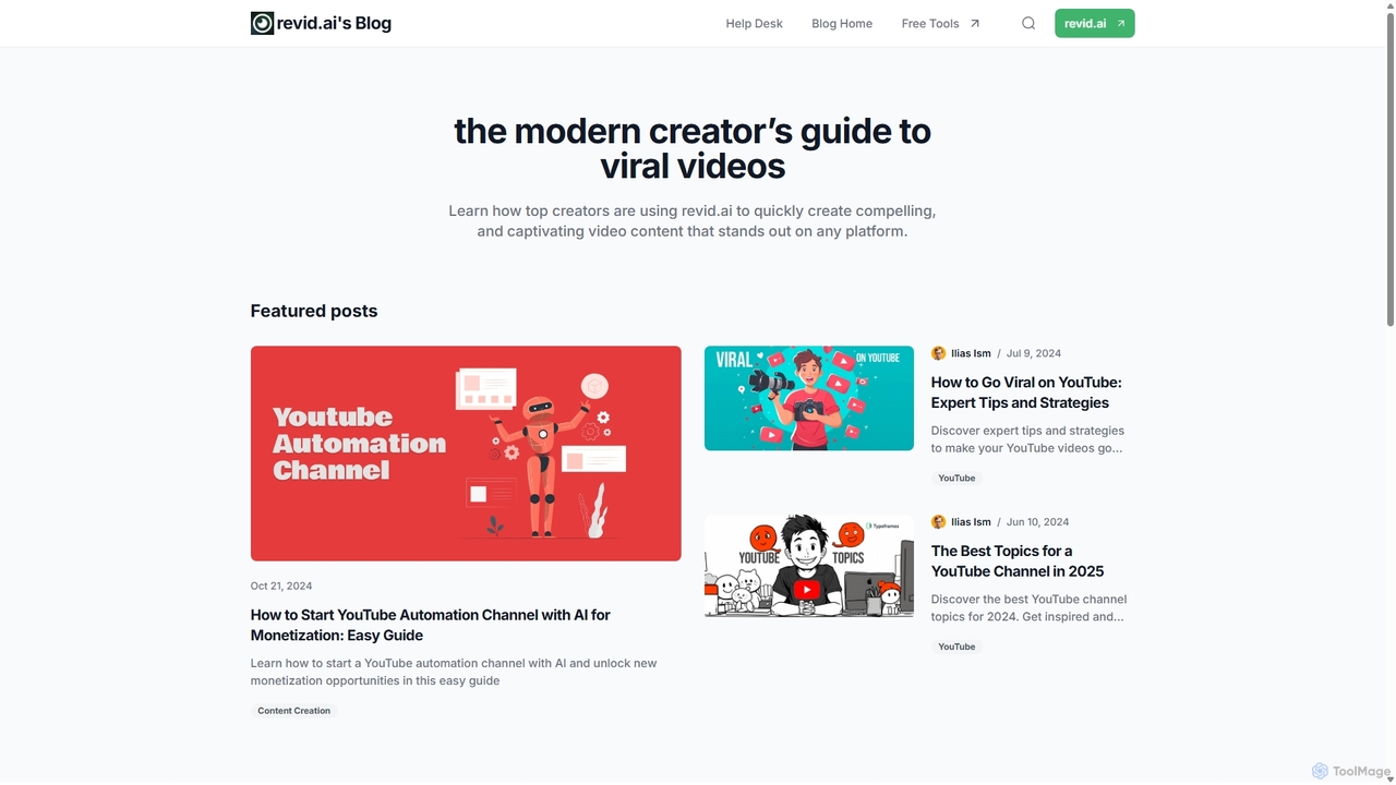 revid.ai’s Blog | Guide to Effortless Viral Video Creation for Revid AI