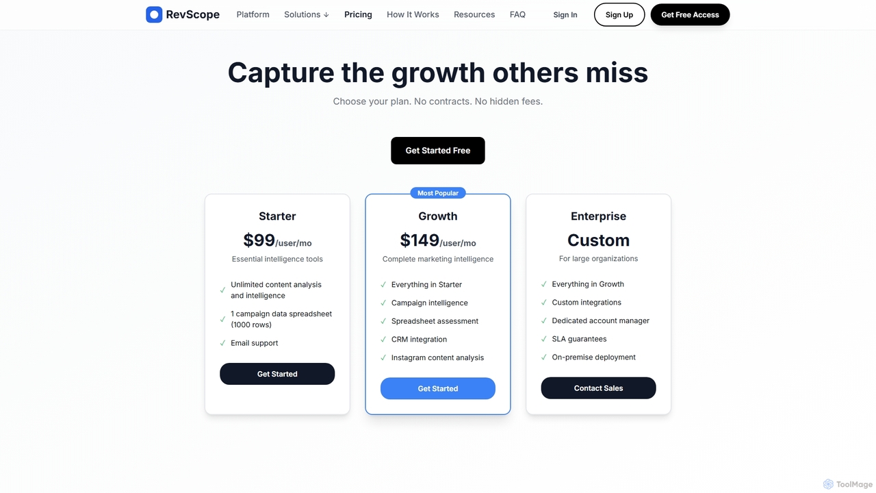 Pricing — RevScope (Agentic Decision Engine for Marketers) for RevScope
