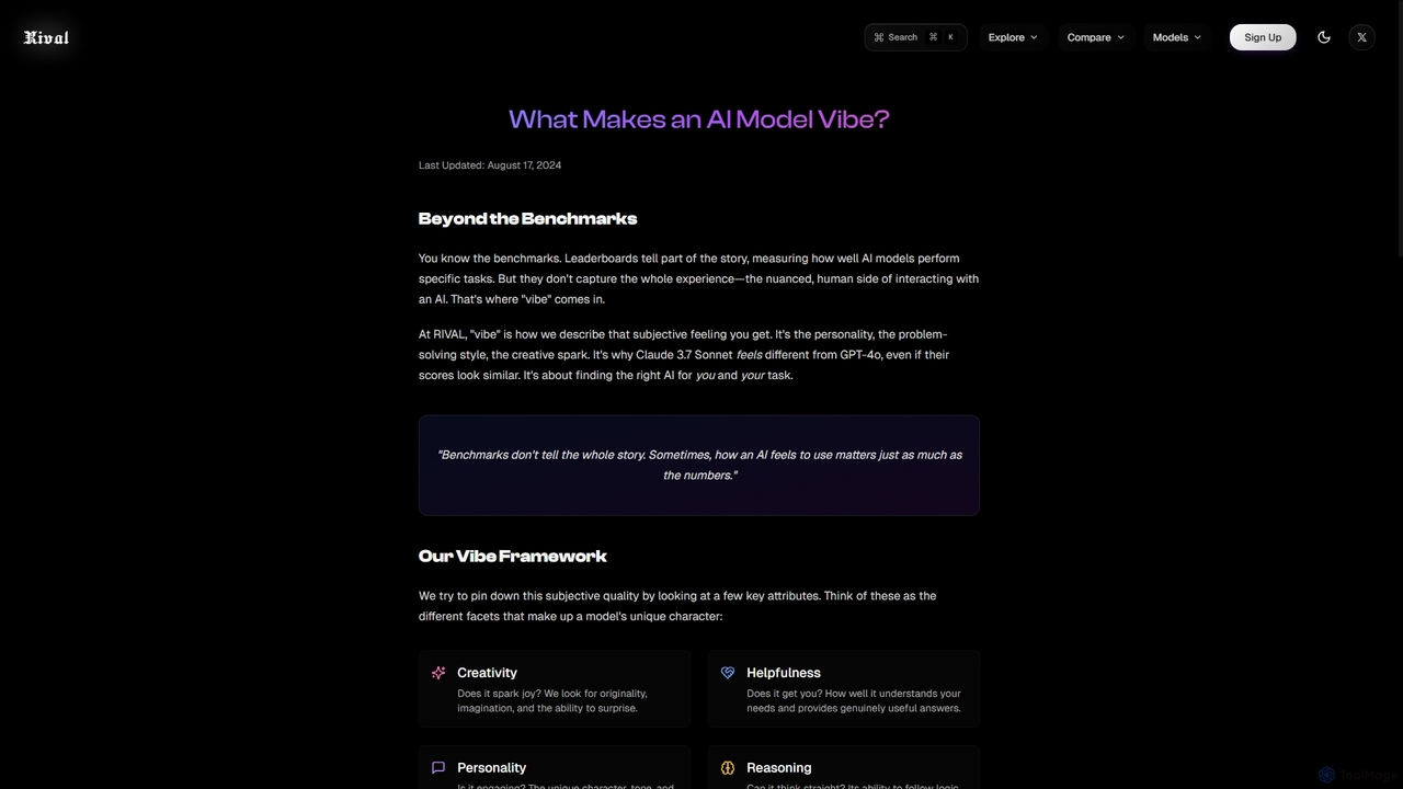 Rival: AI Model Vibe Tests | Compare GPT, Gemini, Claude, Grok, Qwen for Rival