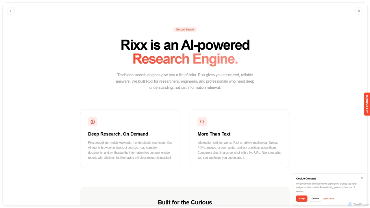 About Rixx — AI Search, Research & Publishing Platform for Rixx