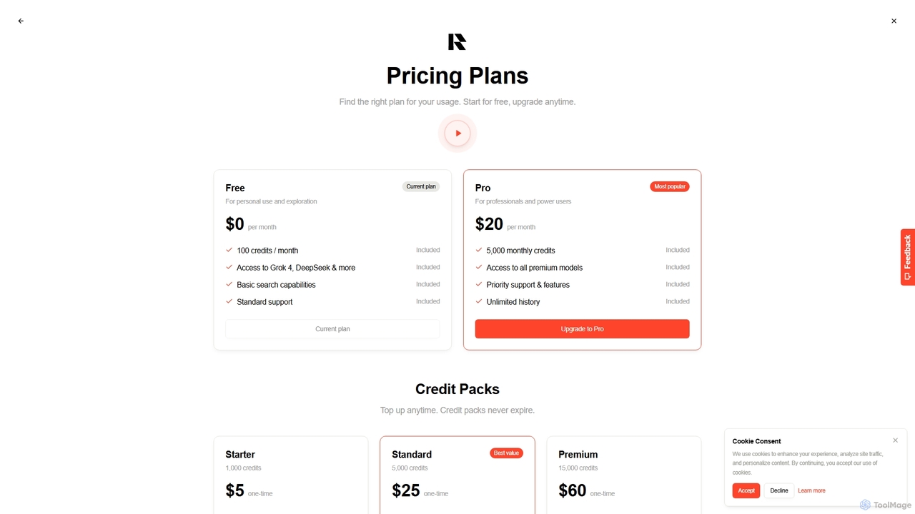 Pricing & Plans — Rixx AI Search & Research Platform for Rixx