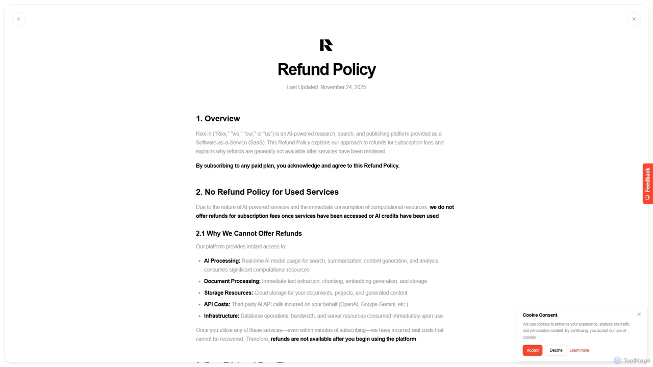 Refund Policy — Rixx AI for Rixx
