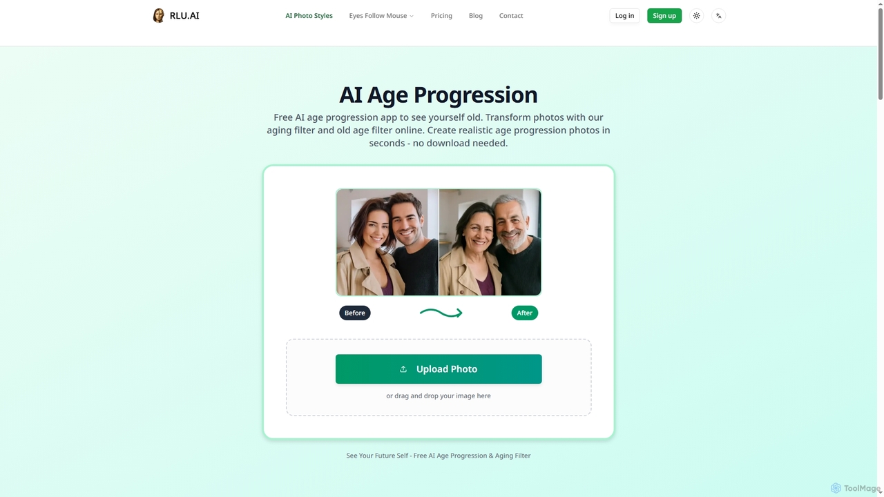 Free AI Age Progression App - Age Filter & Aging Photo Generator Online for RLU