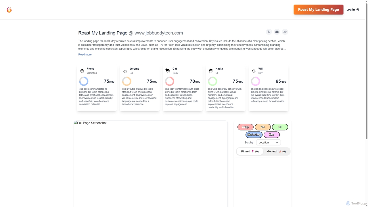 Roast My Landing Page | www.jobbuddytech.com for Roast My Landing Page