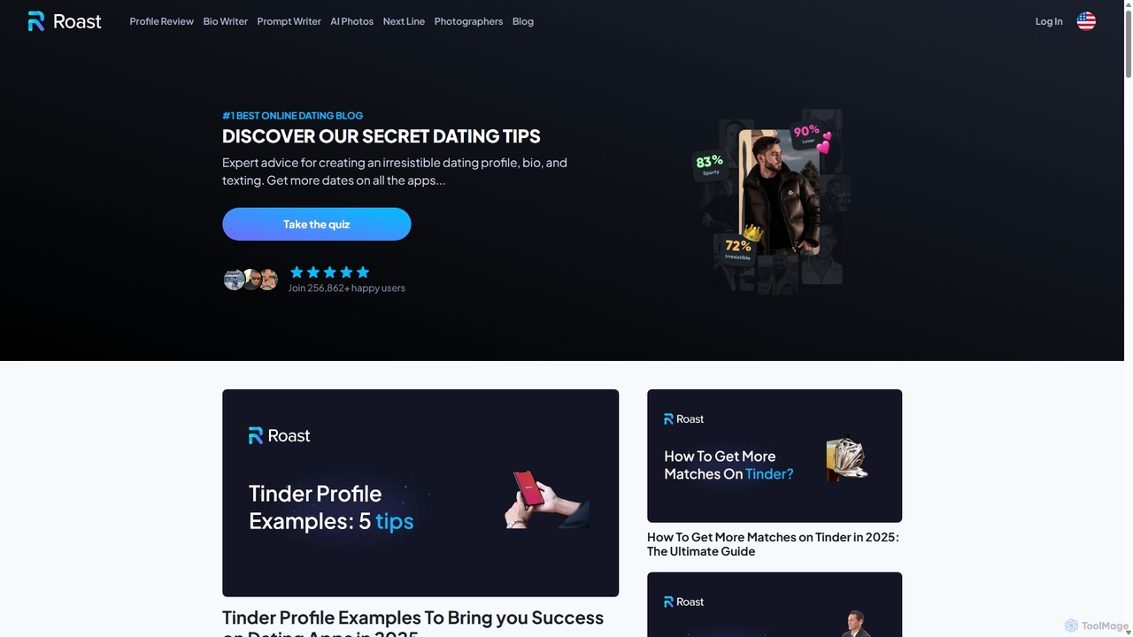 Best Online Dating Blog - Get Actionable Tips and Examples for Tinder, Bumble, Hinge... - ROAST for ROAST