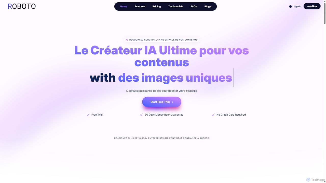 Roboto - Plateforme IA pour la Création de Contenu & le Marketing for Roboto