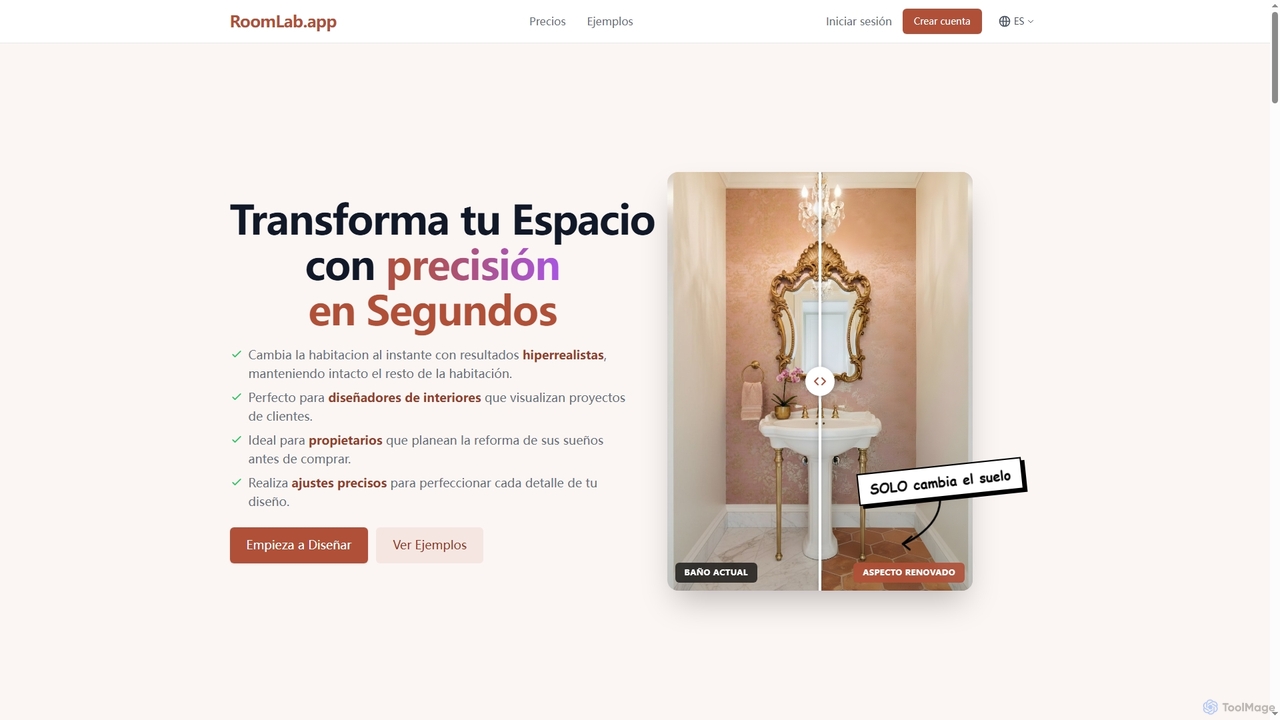 Roomlab.app | Diseña tu Hogar con IA - Home Staging Virtual y Reformas for Roomlab