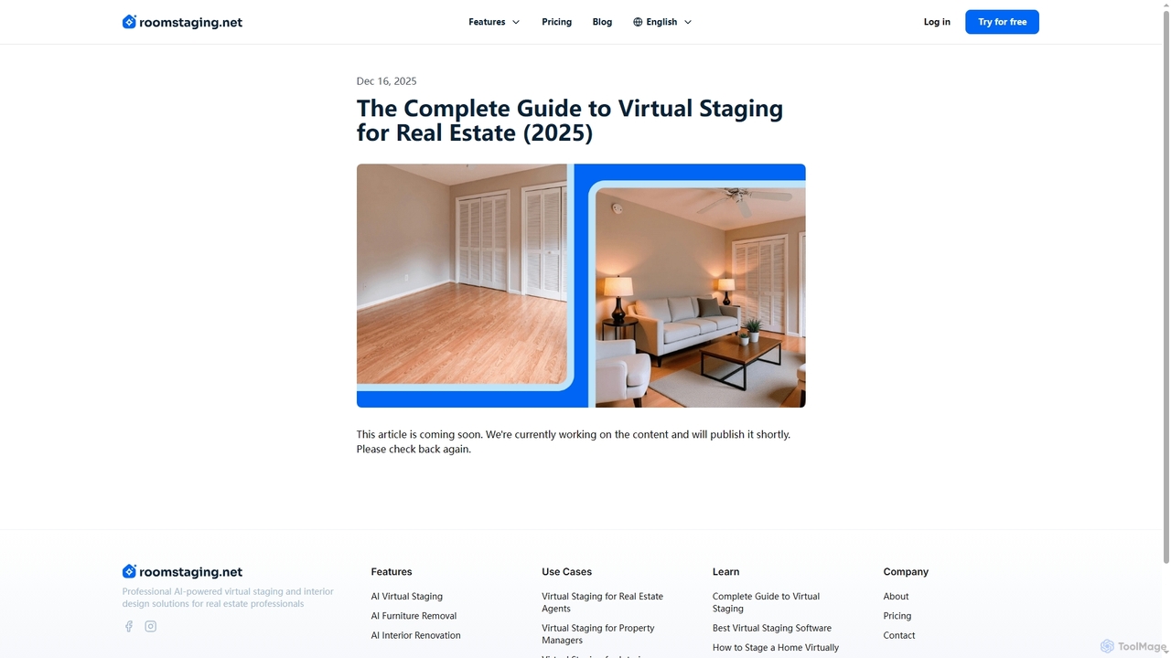 The Complete Guide to Virtual Staging for Real Estate (2025) | RoomStaging for RoomStaging