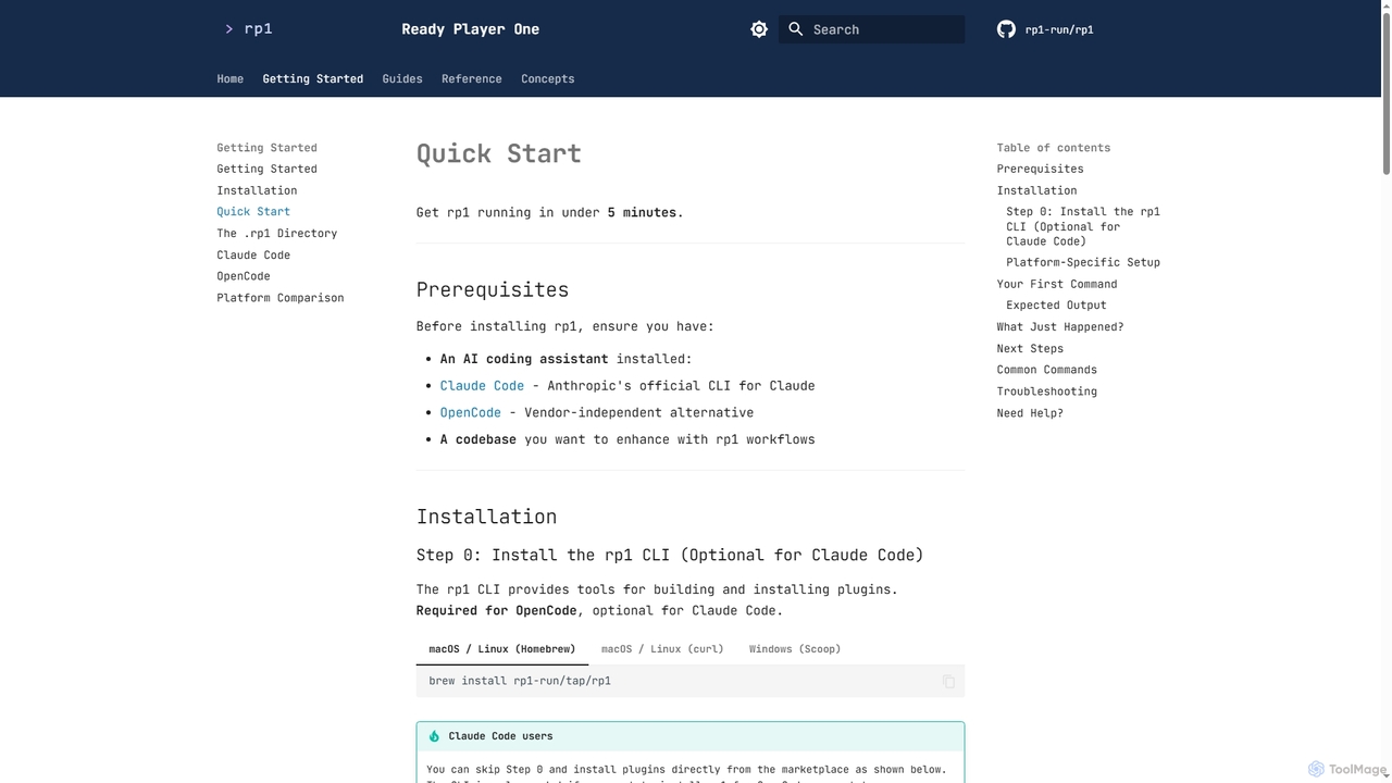 Quick Start - Ready Player One for Rp1