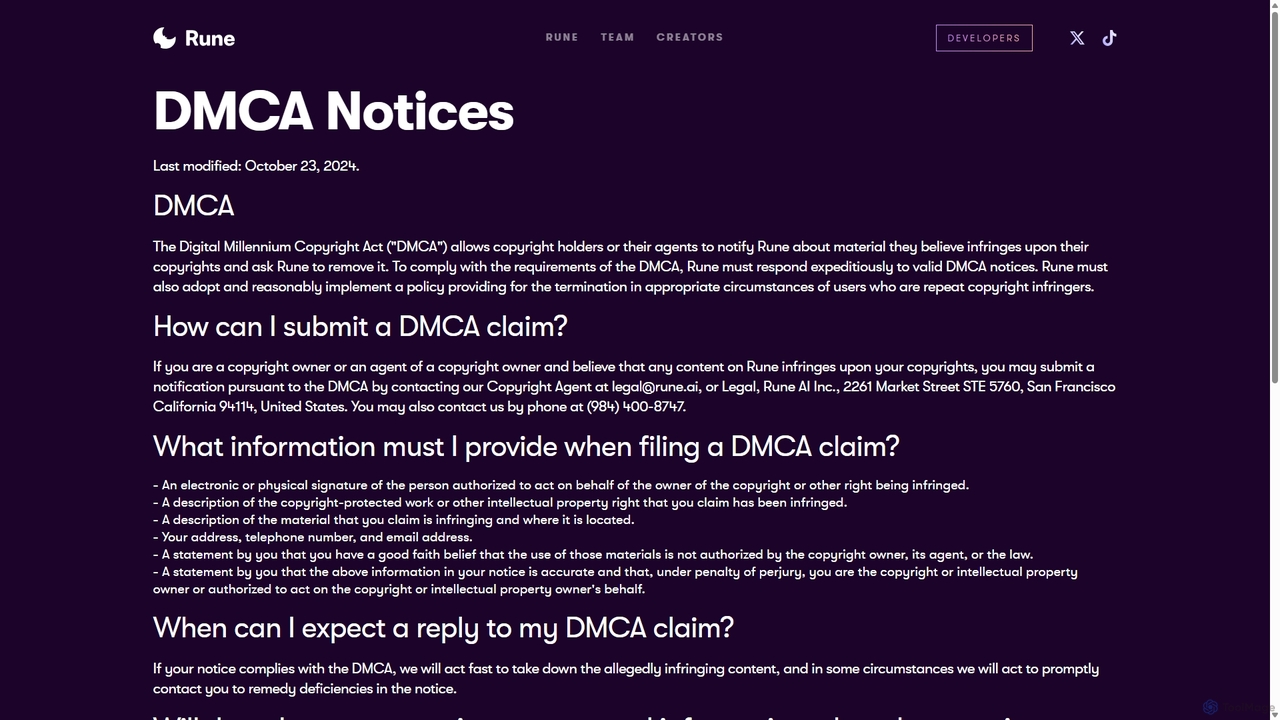 DMCA Notices | Rune for Rune