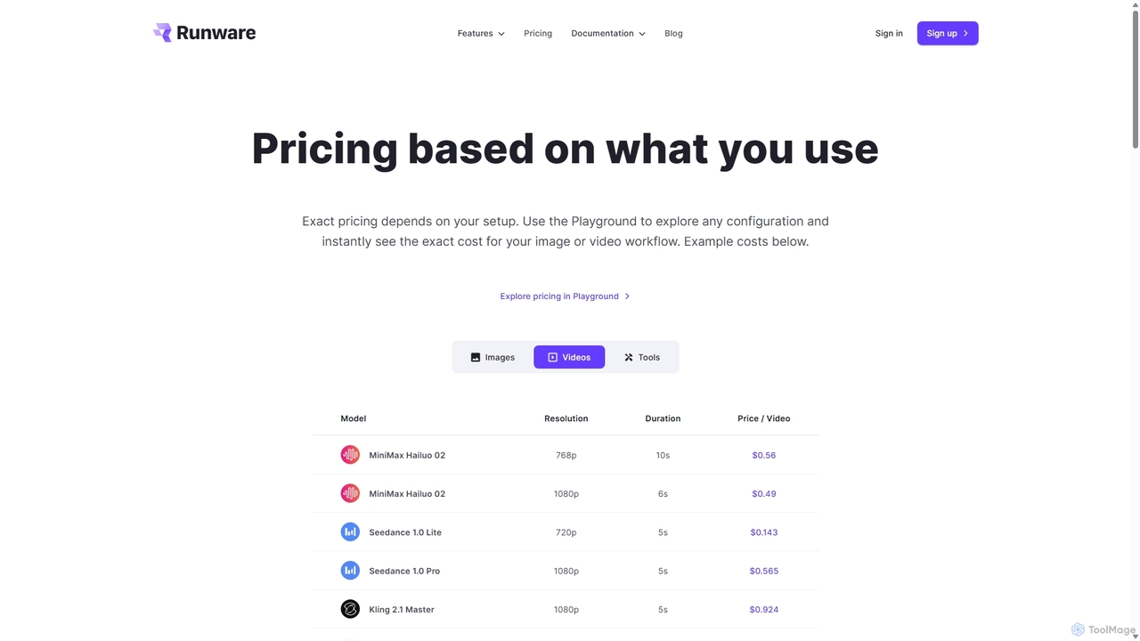 On-Demand API Pricing for Generative AI | Runware for Runware