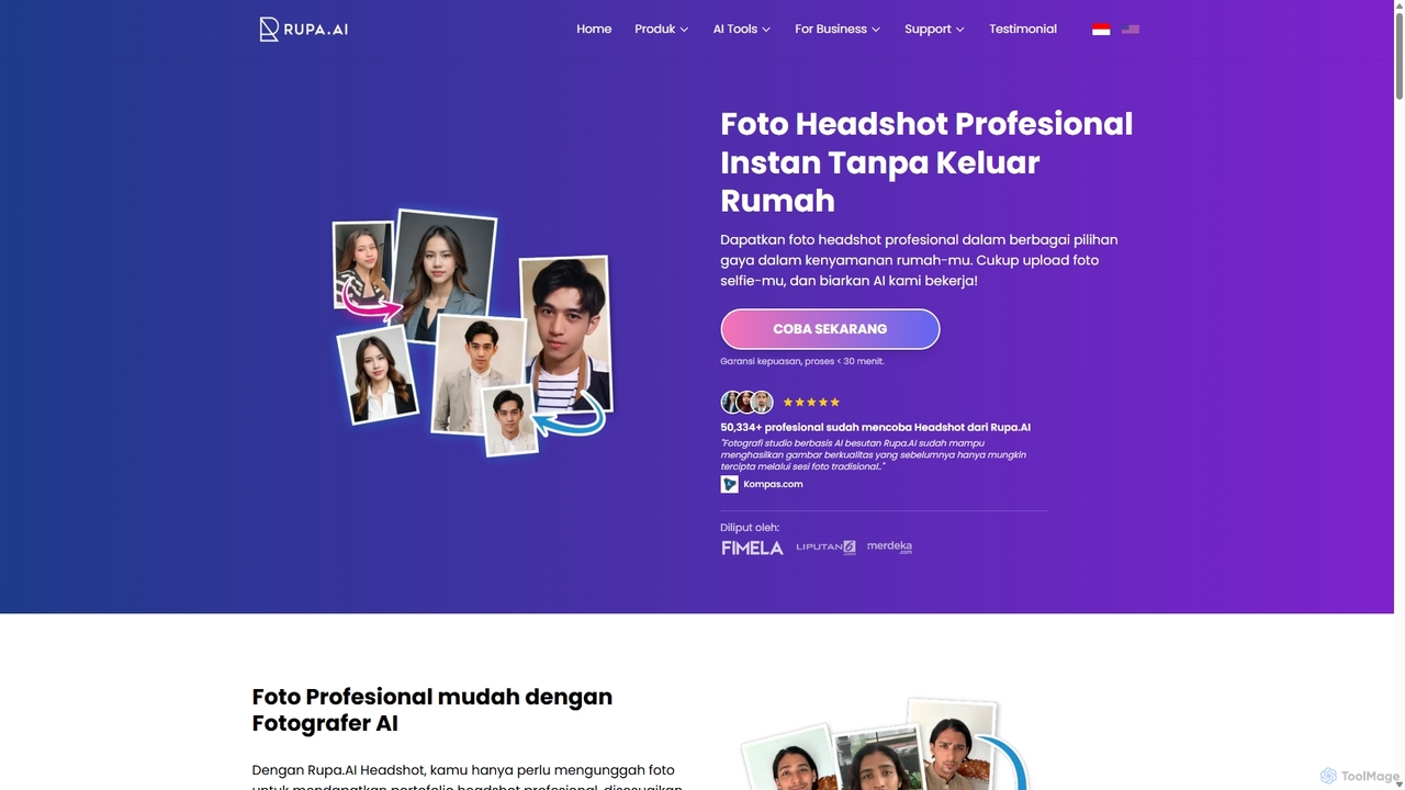 Rupa.AI Headshot: Foto Headshot Profesional dari AI dalam Satu Jam | Rupa.AI for Rupa.AI