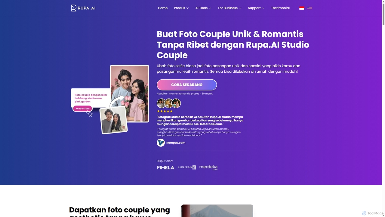 Foto Studio Kamu dan Pasanganmu dengan AI | Buat Foto Couple Unik dan Romantis di Rupa.AI Studio Couple | Rupa.AI for Rupa.AI