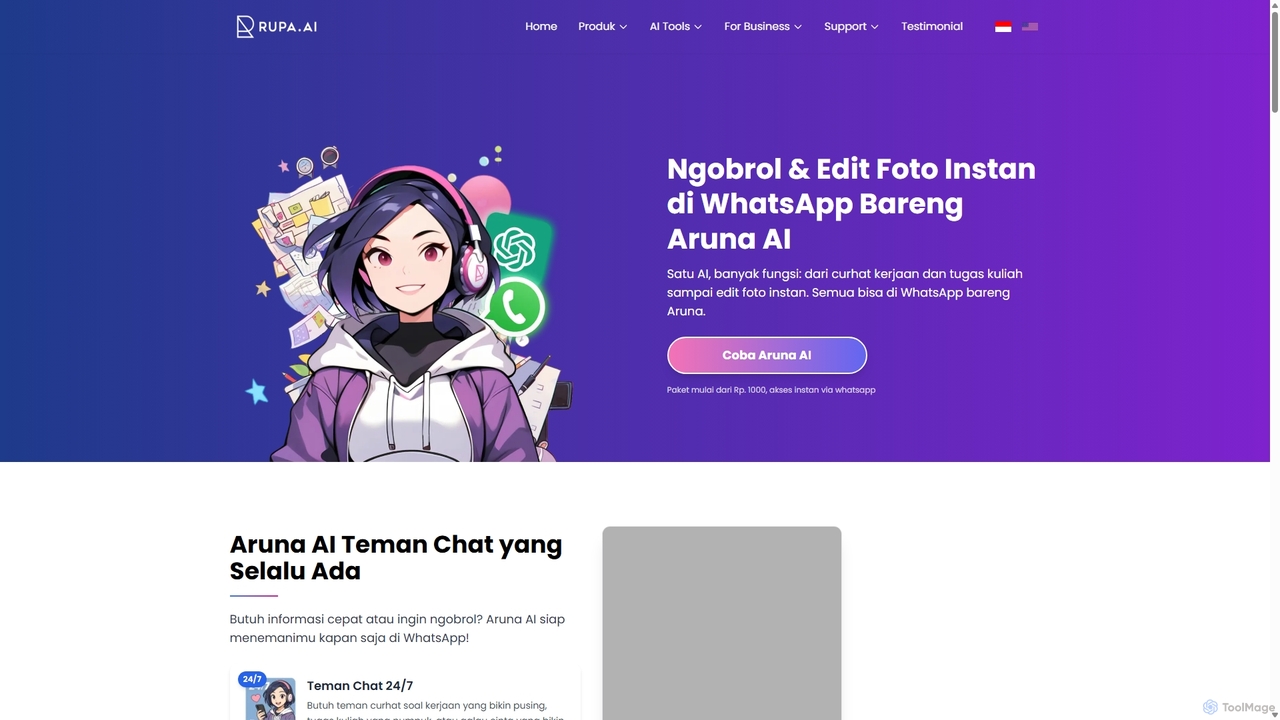 Aruna AI: Chatbot WhatsApp yang Membuat Hidup Kamu Lebih Mudah | Rupa.AI for Rupa.AI