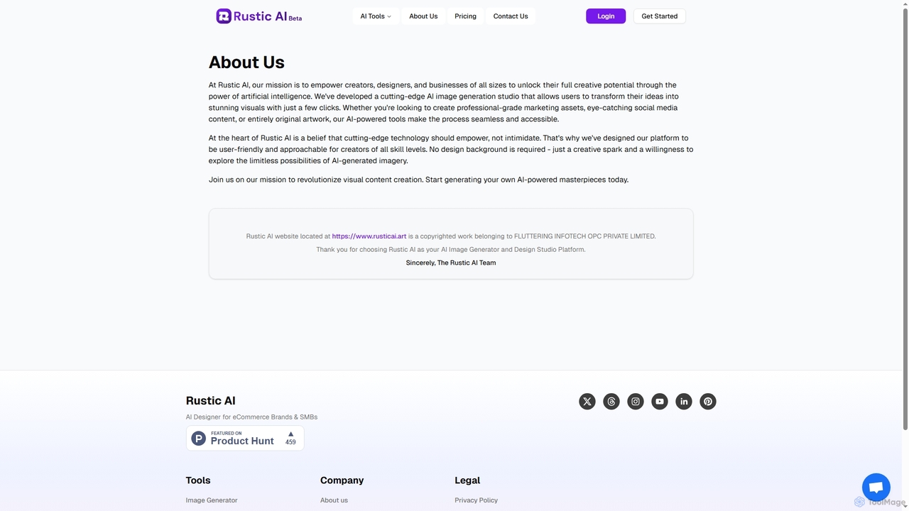 Rustic AI - AI Designer for eCommerce Brands & SMBs for Rustic AI