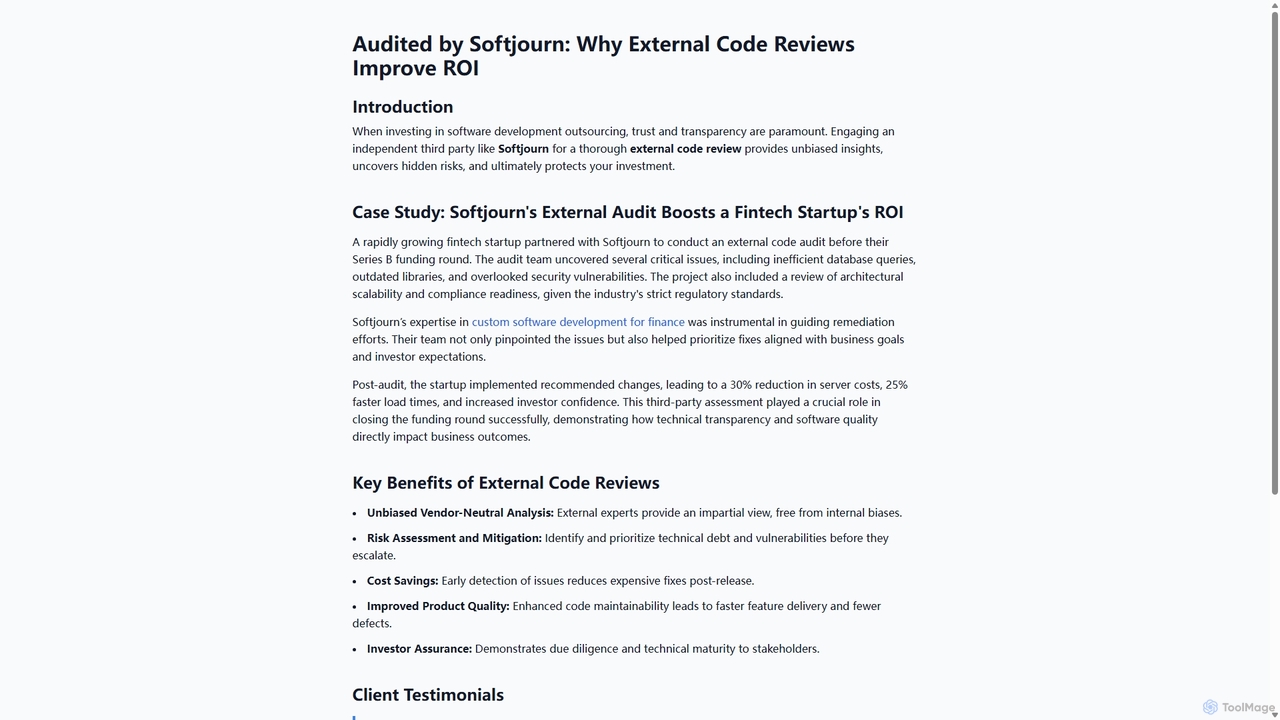 Audited by Softjourn: Why External Code Reviews Improve ROI for Rytersblock