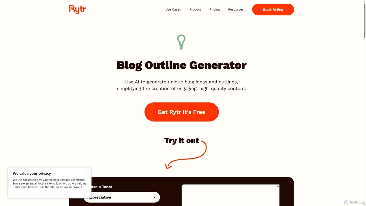 Blog Outline Generator | Use Cases | Rytr for Rytr