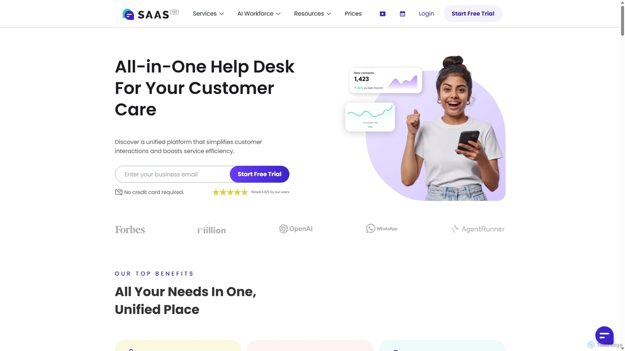 All-in-One Help Desk For Your Customer Care - SAAS First for SAAS First