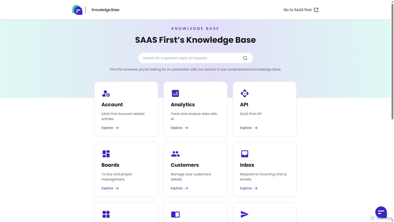 SAAS First’s Knowledge Base for SAAS First