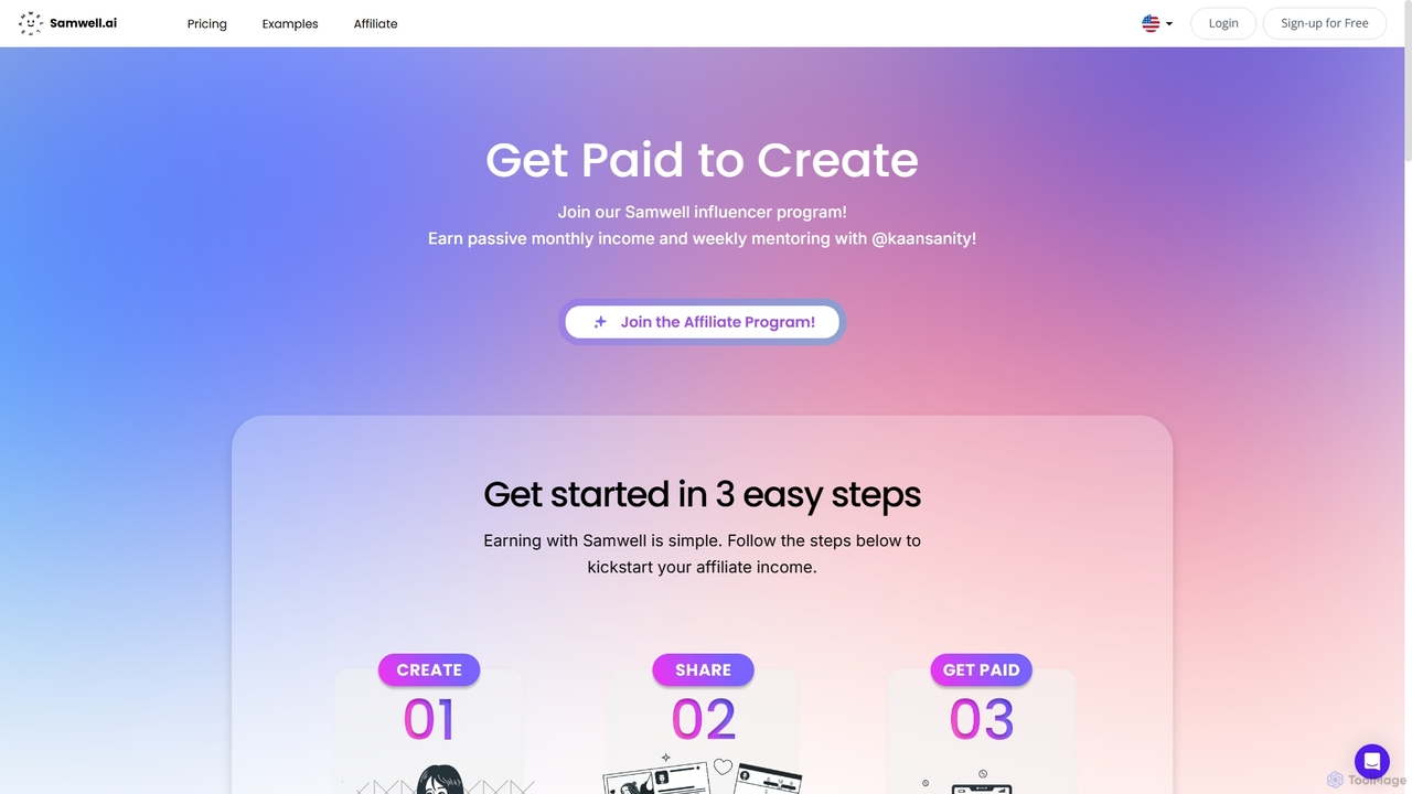 Join Samwell's Affiliate Program and Earn | Samwell AI for Samwell