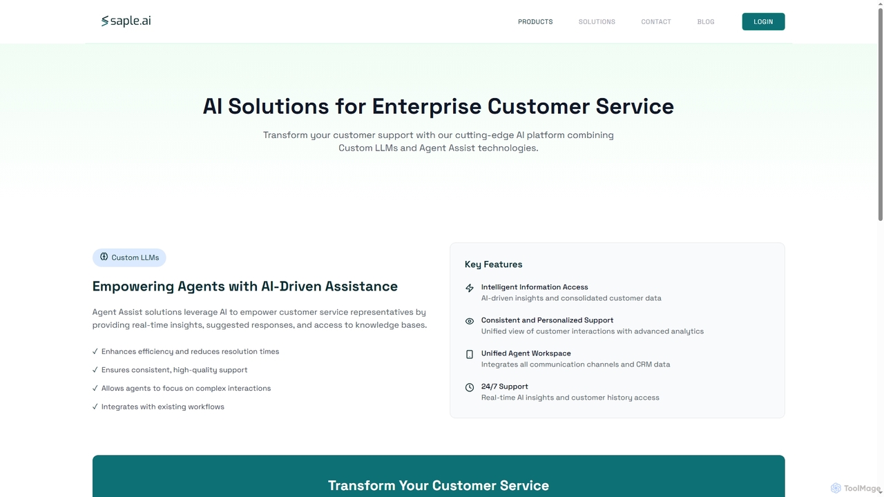 saple.ai Products | AI-Powered Customer Service Solutions for Saple