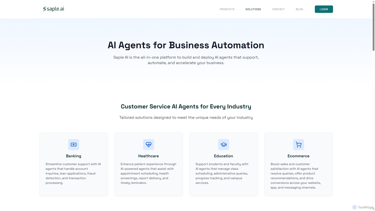 saple.ai Solutions | AI Agents for Business Automation for Saple