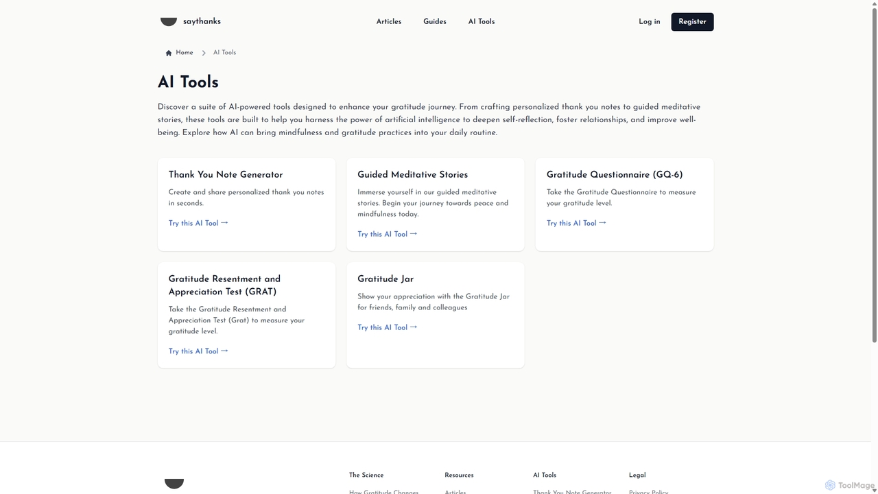 Explore Our AI Tools for Gratitude for Saythanks